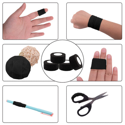 BQTQ 40 Rolls Self Adhesive Bandage 1 Inch Black Athletic Tape Cohesive Wrap Breathable Stretch Wrap Roll Sports Wrap Tape for Wrist Ankle Swelling Sprains