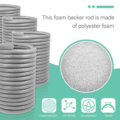 Backer Rod Foam Caulk Saver for Gap and Joint Concrete Filling Gray (3/4" Diameter x 39' Length)