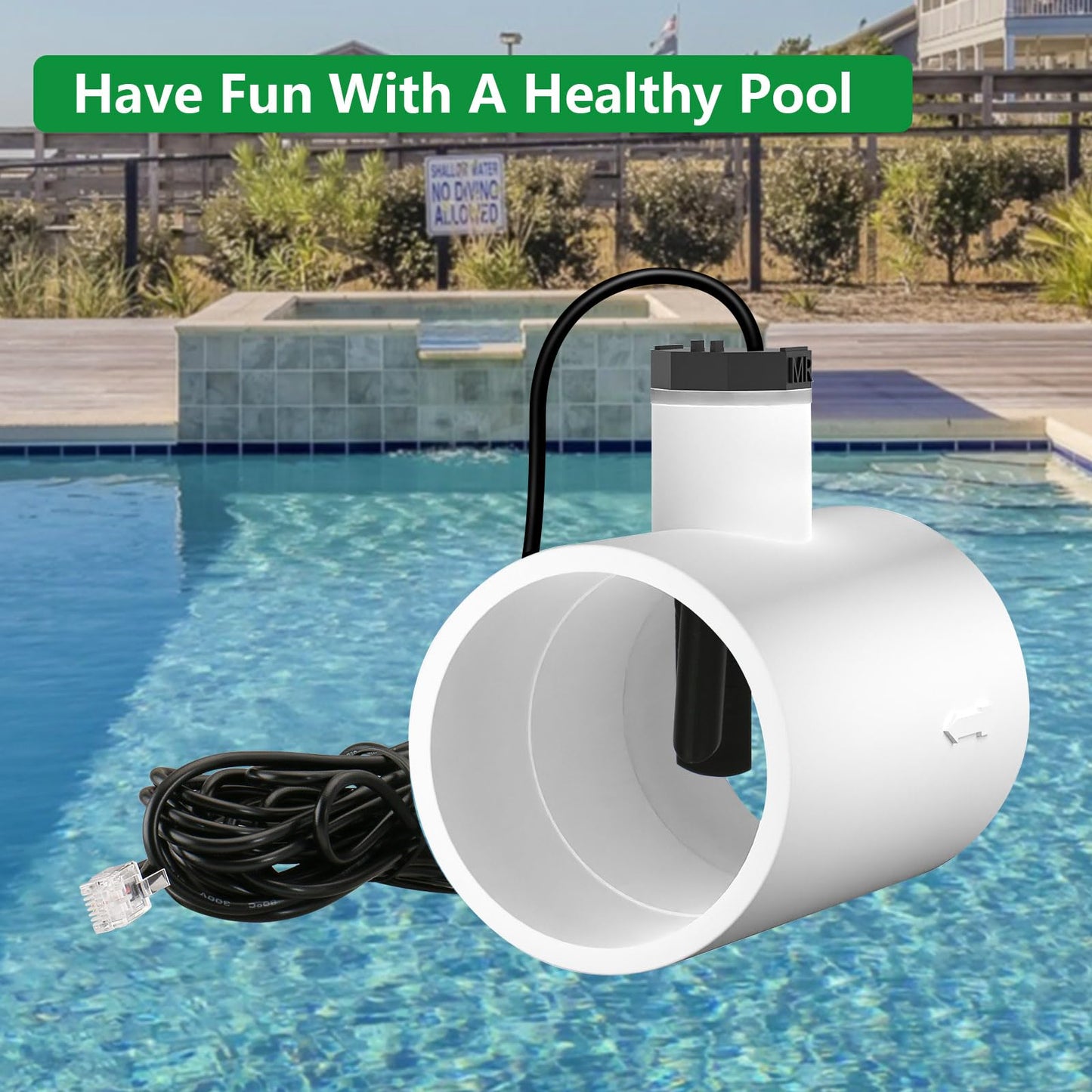Wengart Flow Switch Assembly with 2-Inch Tee, Compatible with Hayward Goldline Aqua Rite Salt Chlorine Generator Systems, Replaces GLX-FLO-RP, 15ft Cable for In-ground Pools, Fixes No Flow Light