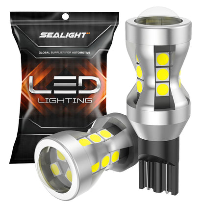 SEALIGHT 912 LED Bulbs, T15 6000k White 2600Lumens 1300% Brightness Super Bright LED Reverse Light, 906 904 902 W16W Backup Lights, Exterior Replacement, Pack of 2