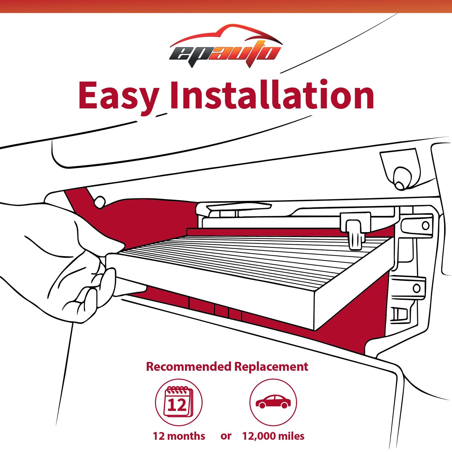 EPAuto CP134 (CF10134) Premium Cabin Air Filter includes Activated Carbon - 2 Pack