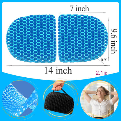 Small Foldable Seat Cushion 0.9-Inch Thick, Portable Cooling Mini Gel for Pressure Relief, Light Travel Cushion, Honeycomb Gel Design, Foldable for Easier Storage