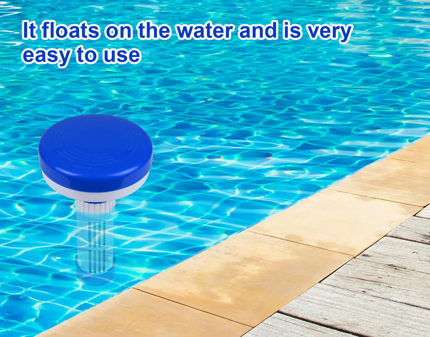 Pool Chlorine Puck Floater - Premium Floater Dispenser for 1-1.3'' Chlorine or Bromine Tablets, Flow Control from 0 to 13, 7.9in Mini Bromine Dispenser for Pool, Hot Tub, Spa
