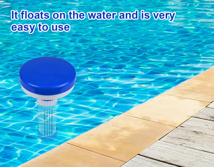 Pool Chlorine Puck Floater - Premium Floater Dispenser for 1-1.3'' Chlorine or Bromine Tablets, Flow Control from 0 to 13, 7.9in Mini Bromine Dispenser for Pool, Hot Tub, Spa