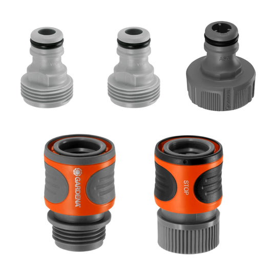 Gardena 36004 Garden Hose Quick Connector Starter Set (Inner Product Color May Vary)