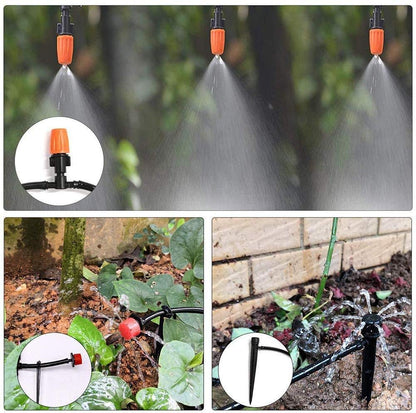 132FT Greenhouse Micro Drip Irrigation Kit, 164PCS Garden Automatic Watering System with 1/4” Blank Distribution Tubing Hose Adjustable Nozzle Emitters Sprinkler for Garden Landscape Flower Bed Patio