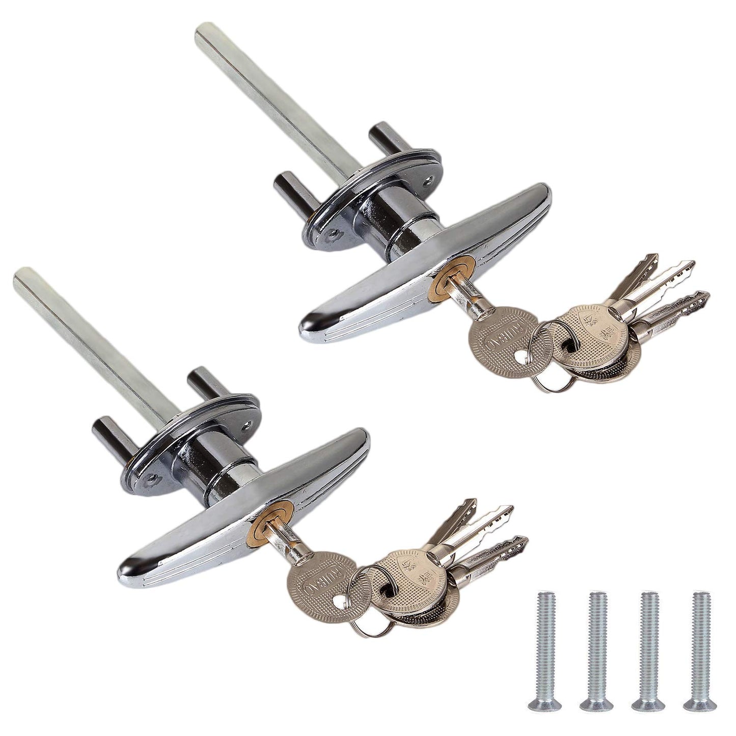 SENENQU 2 Pack Garage T Handle Lock, Replacement Shed Door Lock, Universal Hardware Locking with Keys