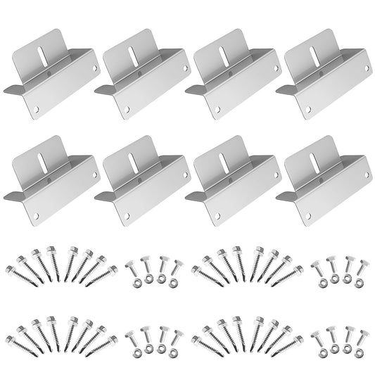 16 Pcs Solar Panel Mounting Z Brackets Kit with Nuts and Bolts, Anti-Corrosion Solar Panel Mount Supporting for RVs Campers Boats Roof Wall and Other Off Grid
