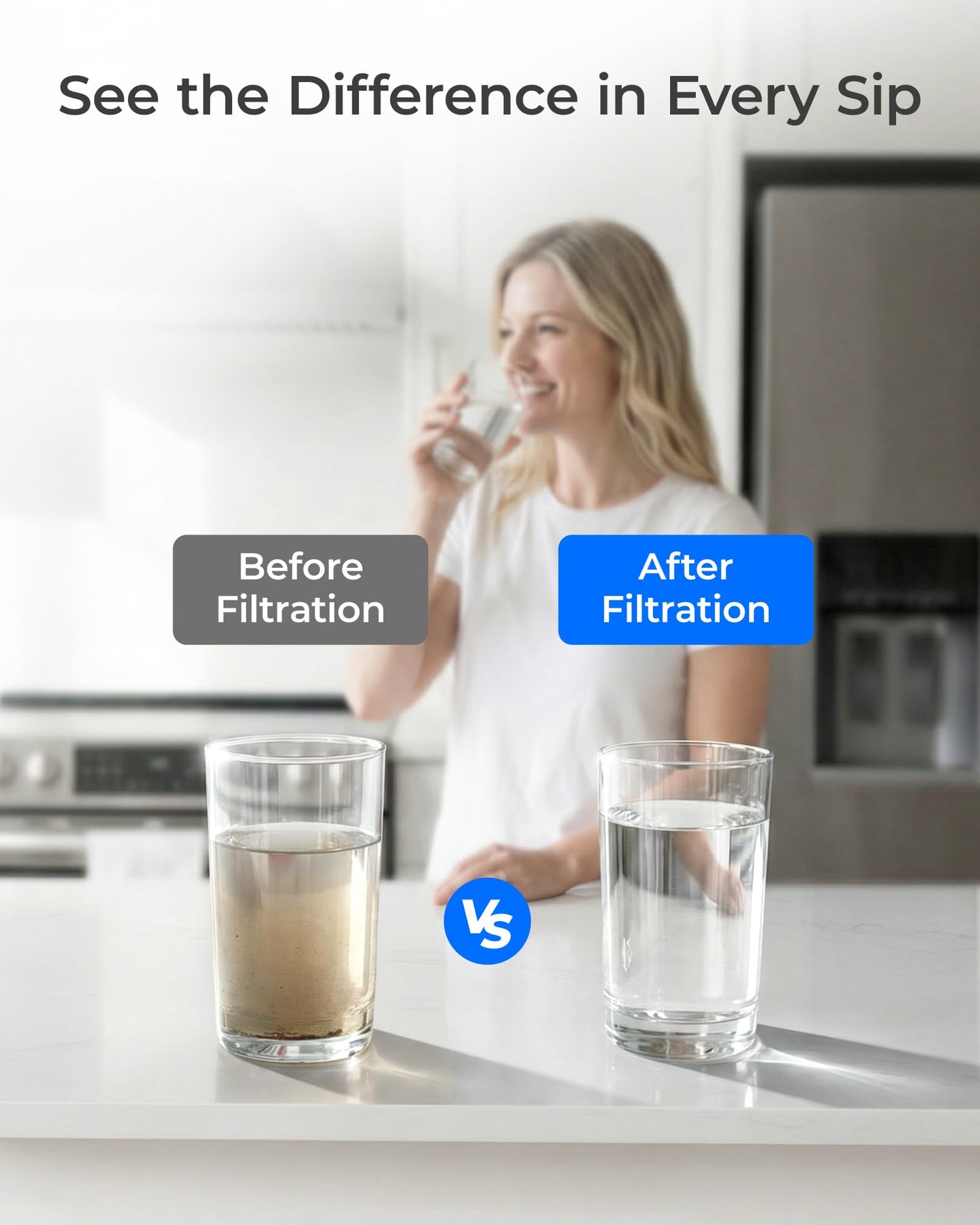 Waterdrop LT1000PC ADQ747935 Refrigerator Water Filter and Air Filter, Replacement for LG® LT1000P®, LMXS28626S, LFXS26973S, LFXS26596S, LFXS28596S, ADQ74793501, ADQ74793502 and LT120F®, 2 Combo