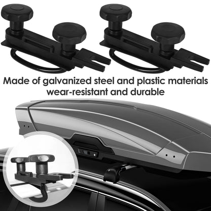 KOUISYY Universal Roof Box Mounting Fitting Kit, Heavy Duty Roof Rack U-Bolt Clamp Kit with 2 Straps & 20 Hole Seals, Anti-Scratch Car Cargo Carrier Brackets for SUV Van Truck Fits Most Roofs Boxes