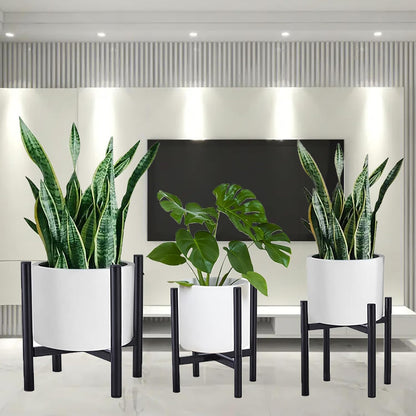 Plant Stand Indoor Adjustable, Metal Modern Plant Stands, Heavy Duty Stable Plant Pot Flower Holder Indoor Outdoor Corner, Black