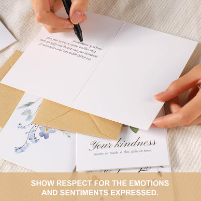 C2U Funeral Thank You Cards with Envelopes 4"x6",Stickers & Message Inside - Wildflower Bereavement Sympathy Thank You Cards for Funeral Family Friends Loved Ones (50 Wildflower Cards)