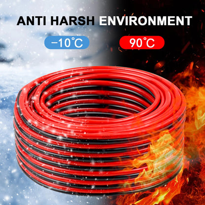 8 Gauge Wire 5 Feet, 8/2 AWG Pure Copper Wire, 8AWG 2 Conductors Red Black Oxygen Free Stranded Low Voltage Wire for Solar Panel, Automotive, Audio Auto, LED Lighting(8 AWG 5FT)