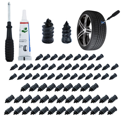AACGIN 70 Pcs Tire Repair Rubber Screws,Tire Repair Rubber Nail, Tire Repair Nail Fast Tool Self-Service Tire Repair Nail Vacuum Suitable for Car Motorcycle Jeep Tire Puncture Repair