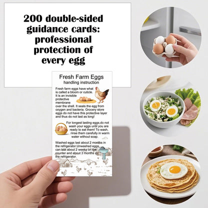 600 Pcs Farm Fresh Egg Carton Labels 600 Pcs Please Return Egg Carton Stickers 200 Pcs Double-Sided Egg Handling Instruction Cards Fresh Farm Egg Packaging Set for Eggs Care (Egg Set)