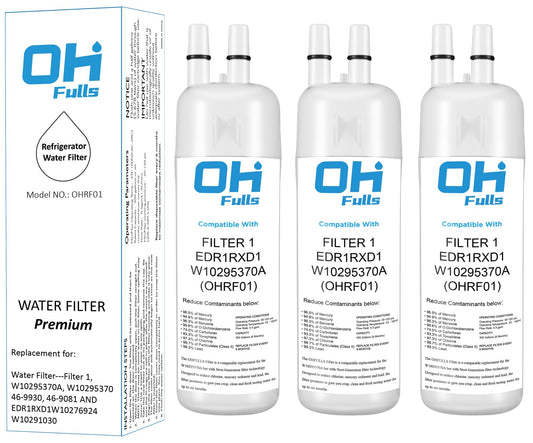 Refrigerator Water Filter 1, Compatible with Whirlpool W10295370A, W10295370, Kenmore 46-9930, Kenmore 46-9081 and EDR1RXD1 Water Filter, 3 Pack