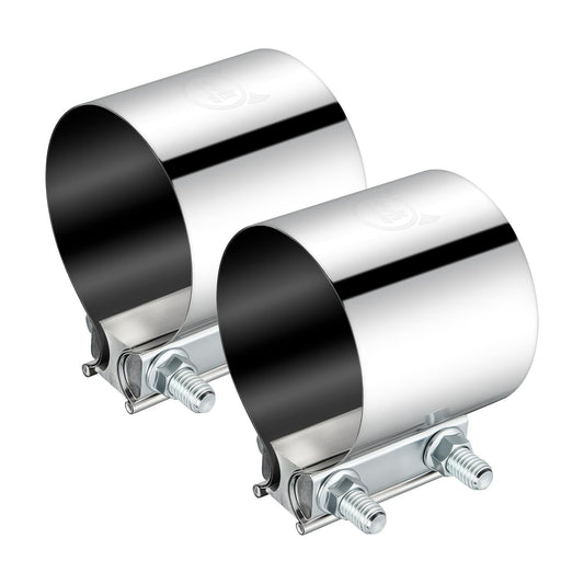 EVIL ENERGY Exhaust Clamp,Butt Joint Band Clamp Sleeve Coupler Stainless Steel (3.0 Inch,2Pcs)
