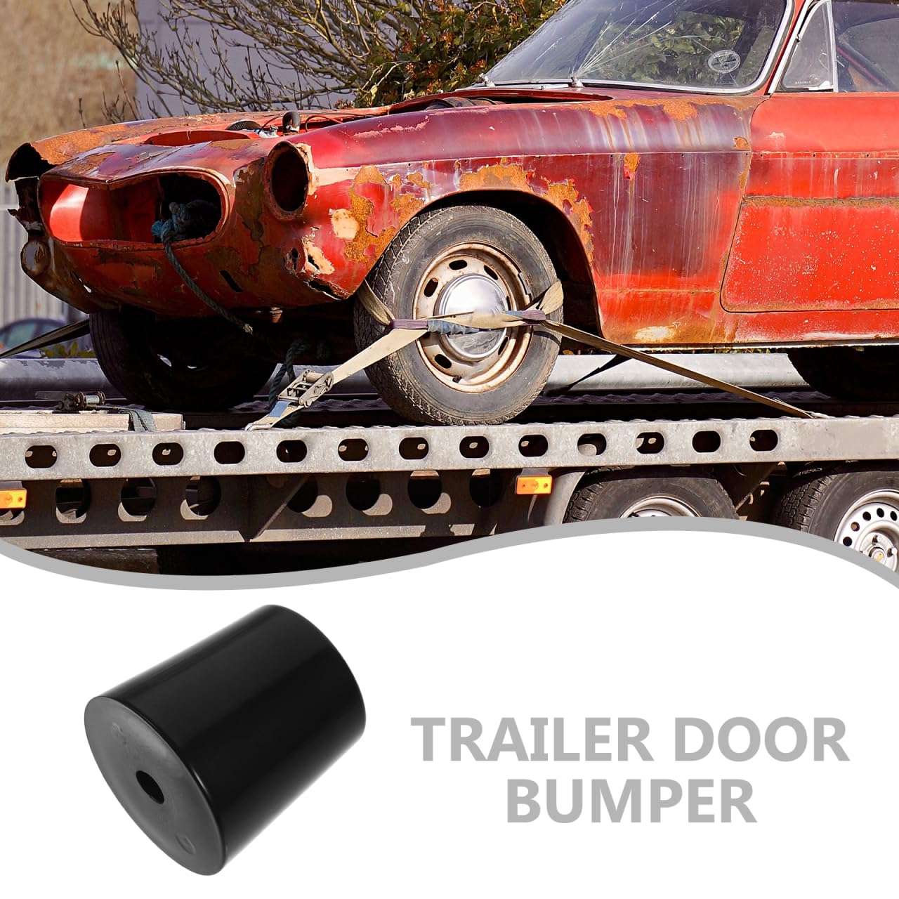 iplusmile Trailer Door Bumper 1.96In Rubber Ramp Stop with Isolation Washers for Truck Cargo Trailer Door Protection 4-Pack Durable Cone-Shaped Ramp Accessory