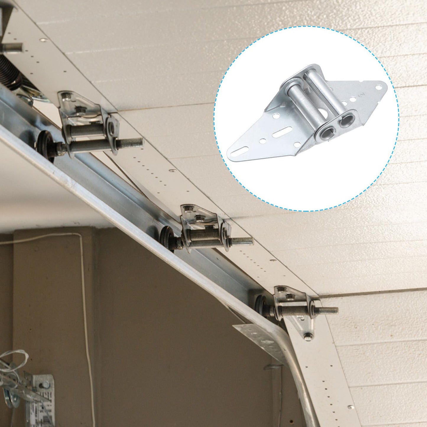 uxcell 4 Set Garage Door Hinge #1 Hinge, 14 Gauge Steel with Galvanized Finish Garage Door Replacement Hinge with Screws