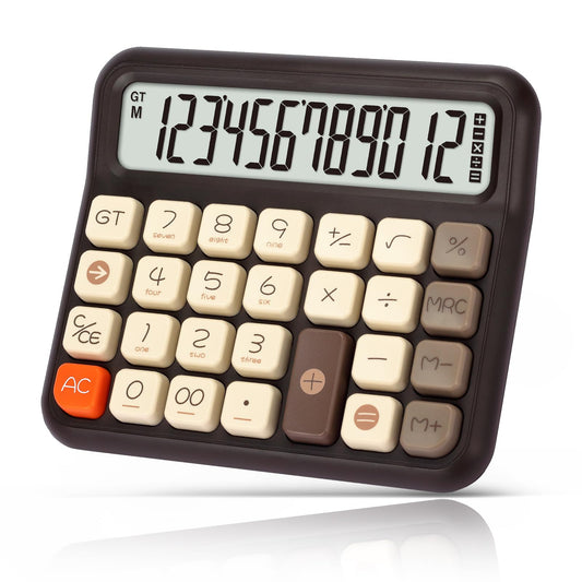 Pendancy Calculators Desktop 12 Digit, Gradient Pink Cute Basic Calculator with Extra Large LCD Display and Buttons, for Office, School, Home Use