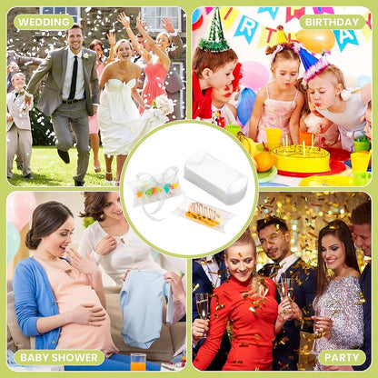 BENECREAT 50 Pack PVC Plastic Pillow Box, 4x2.4x1 Inch Clear Gift Packaging Boxes, Candy Treat Favors Box for Weddings Festival Party Storage Packing