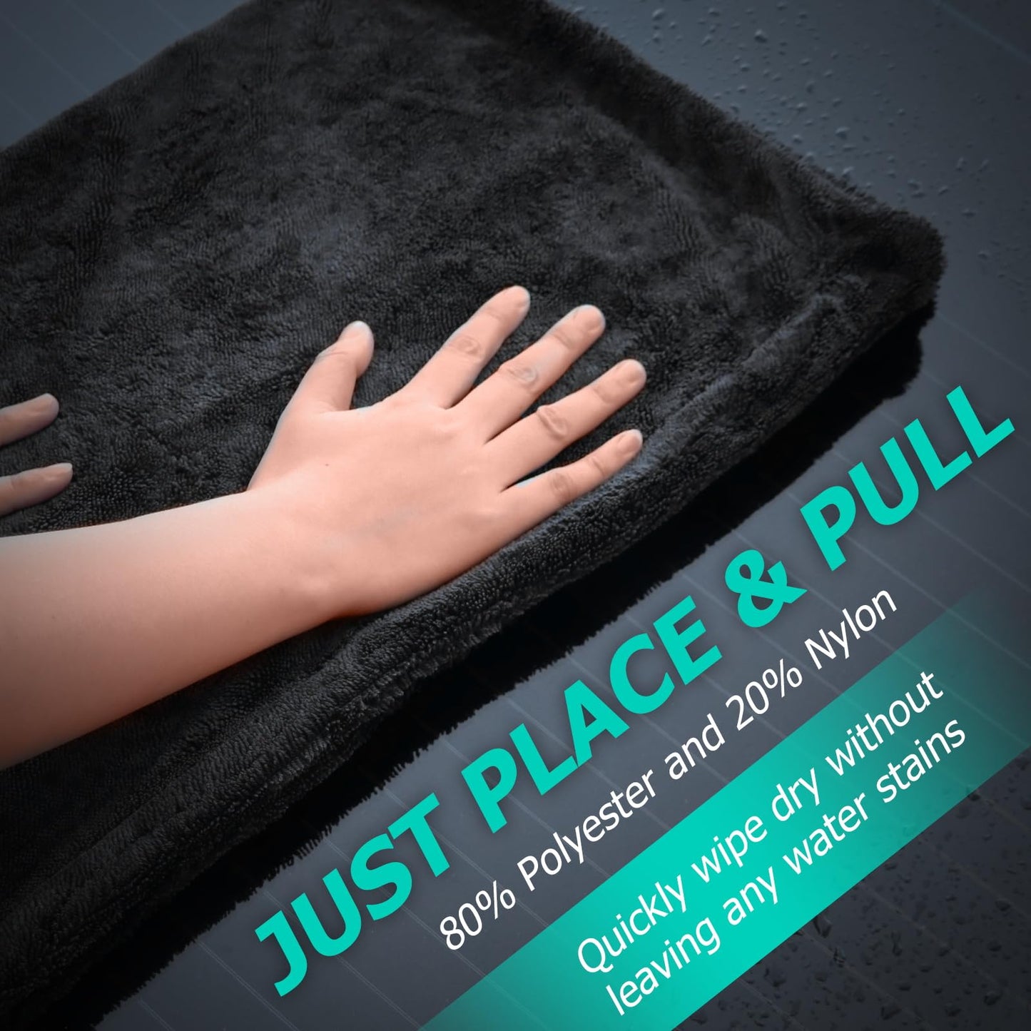 2-Pack Microfiber Towels for Cars, 1300 GSM Premium Ultra-Soft Microfiber, (Double-Sided 35" X 27.5" & 19.7" X 11.8") Towels are Great for Car and Home Cleanups, No Streaks, Scratches Or Water Spots