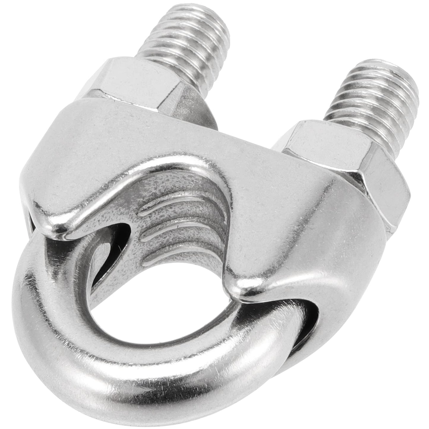MUKCHAP 15 Pcs M10 3/8 Inch Wire Rope Cable Clip Clamp, Stainless Steel Wire Rope Clip, Metal U Bolt Saddle Fastener, Rigging Hardware, Silver