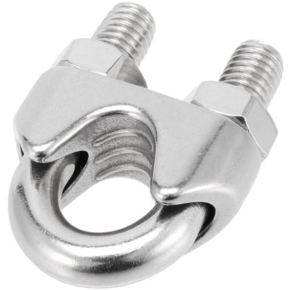 MUKCHAP 15 Pcs M10 3/8 Inch Wire Rope Cable Clip Clamp, Stainless Steel Wire Rope Clip, Metal U Bolt Saddle Fastener, Rigging Hardware, Silver