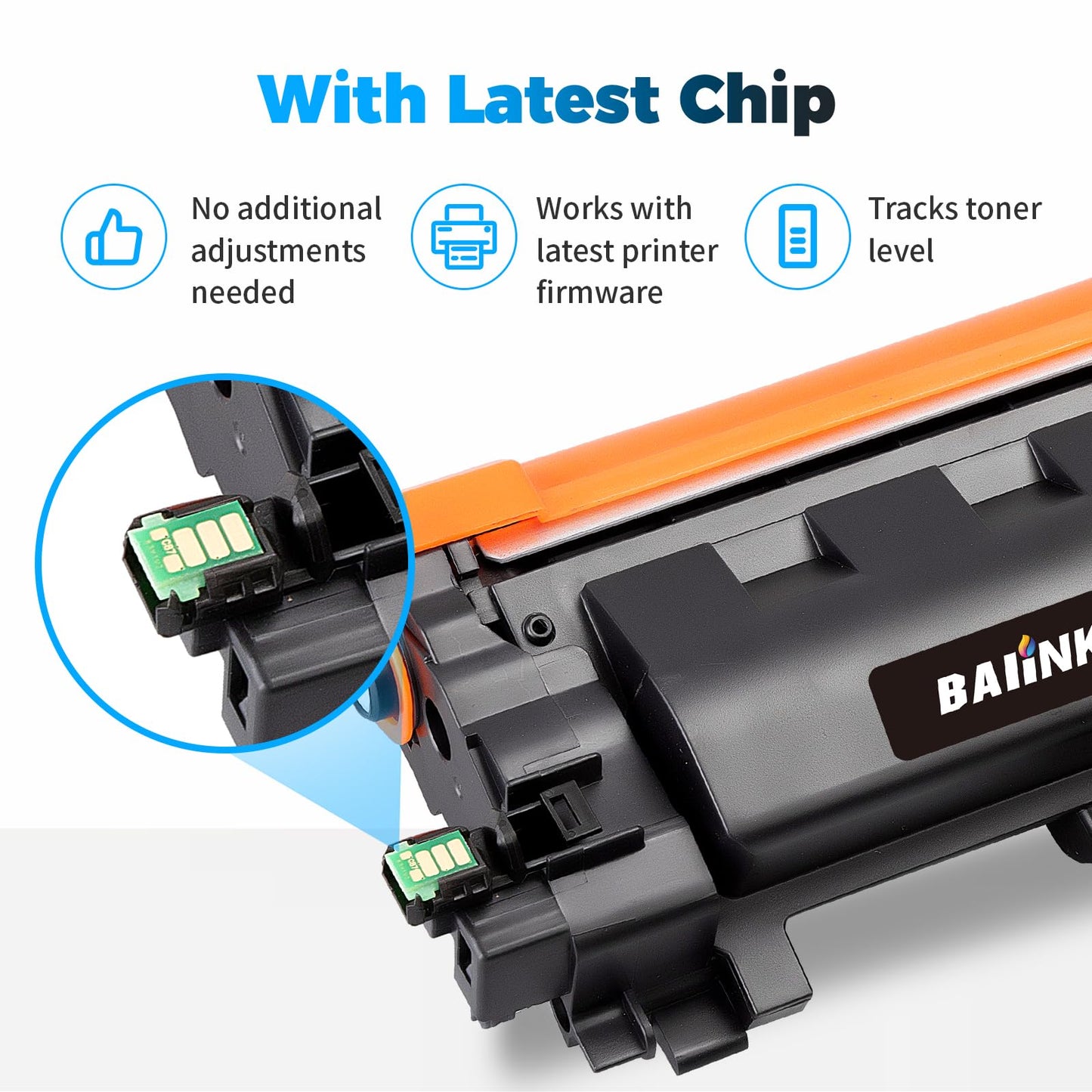 BAIINK TN830XL Toner Cartridge Replacement for Brother 830XL Toner TN830 Compatible with DCP-L2640DW HL-L2460DW HL-L2405W HL-L2400D MFC-L2820DW HL-L2480DW (with Chip, 1 Black)