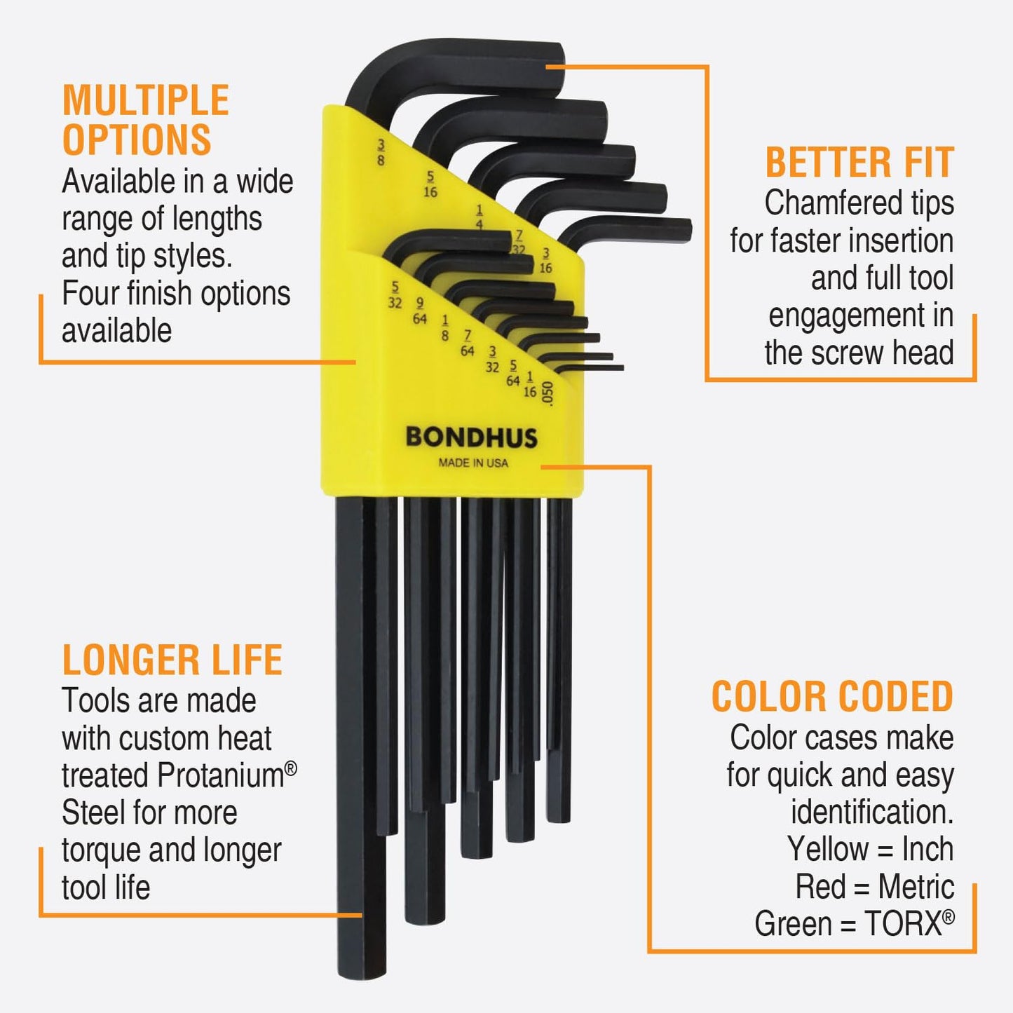 Set 22 Hex End L-Wrench in/MM Long Double Pack - 12137