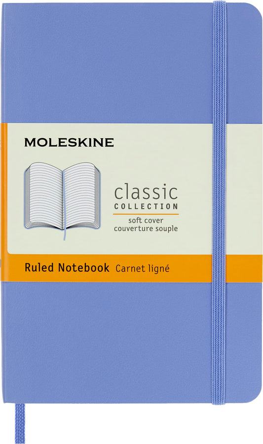 Moleskine Classic Notebook, Pocket, Ruled, Hydrangea Blue, Soft Cover (3.5 X 5.5)