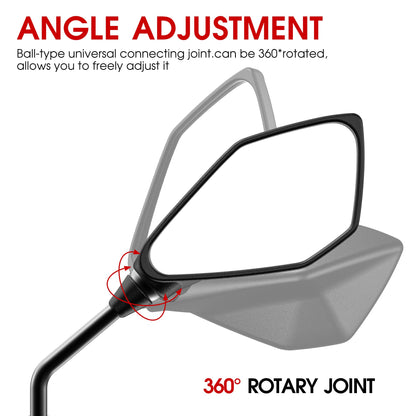 ATV Mirror, Esploratori Motorcycle Rear View Mirrors for Bike Scooter Cruiser with 8mm 10mm Bolt, 7/8" Handle Bar Mount Clamp, Side Rearview Mirrors Compatible with Yamaha Honda Kawasaki Victory