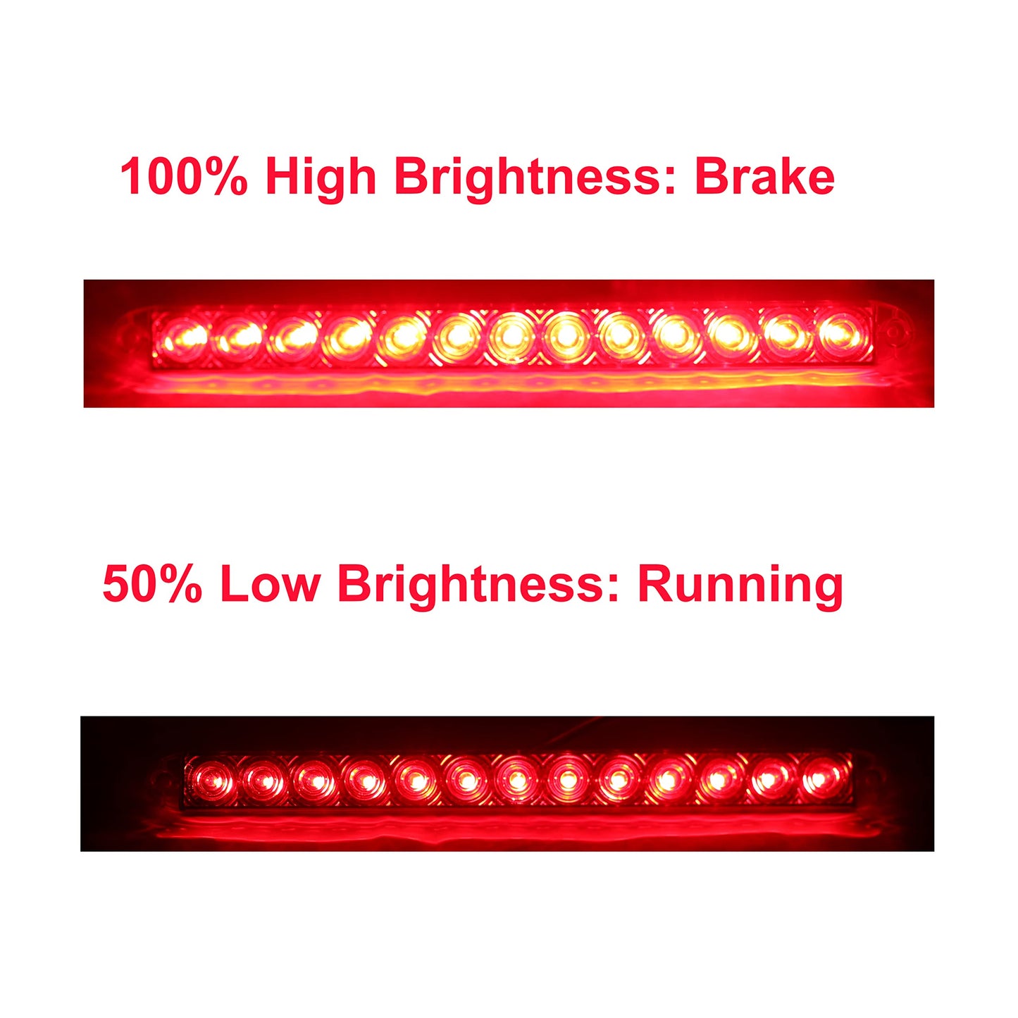 PEAKTOW PTL0109 Waterproof Sealed 12V 17 Inches Trailer Light Bar for Stop Turn Tail Park Brake Marker DOT Compliant 2PK