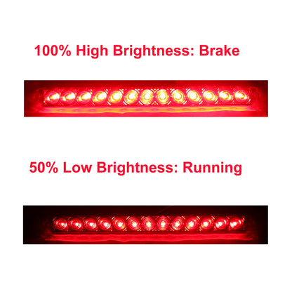 PEAKTOW PTL0109 Waterproof Sealed 12V 17 Inches Trailer Light Bar for Stop Turn Tail Park Brake Marker DOT Compliant 2PK