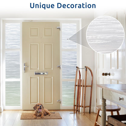 rabbitgoo Window Films for Privacy, Frosted Static Cling Glass Film Non-Adhesive UV Heat Blocking Covering Removable Vinyl Privacy Window Stickers for Bathroom Door Home Decor, 60 x 200cm