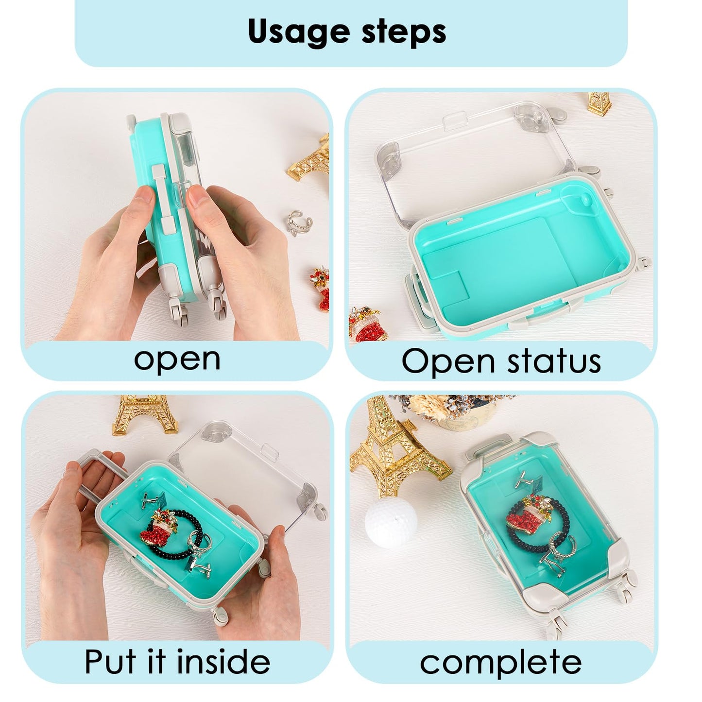 Biiange Mini Suitcase Favor Boxes, Plastic Candy & Jewelry Storage Box, Small Travel-Style Gift Boxes for Wedding Party Decorations