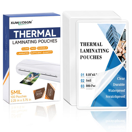 500 Pack 5mil 2.3x3.7in Thermal Laminating Pouches Badge Laminate Pouches Clear Laminated Luggage Tags Printable Laminator Pouches for Business Permits Cards Hold 2x3.5 in Business Card