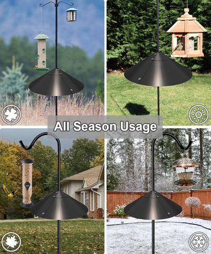 Garbuildman Metal Squirrel Baffle for Bird Feeder Pole, Outside Pole Mount Bird House Guard for Outdoor Shepherd’s Hook, 19 Inch, 1 Pack