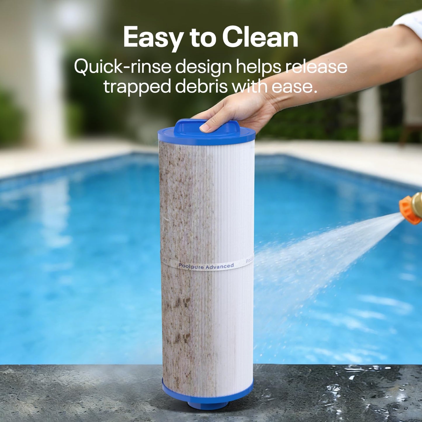 POOLPURE 4CH-949 Spa Filter Replaces Pleatco PWW50L, fil50-5d13h15fct-3, Filbur FC-0172, SD-01143, 817-4050, Rising Dragon 50, Waterway Teleweir 50 sqft Filter Cartridge (1 Pack)