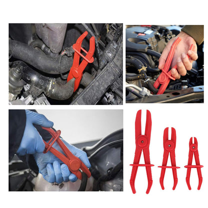 9-Pack Hose Pinch Off Pliers, Line Clamps Pinch Pliers, for Use While Repairing Coolant, Brake, Vacuum and Fuel Systems (Red, 3 Sizes)