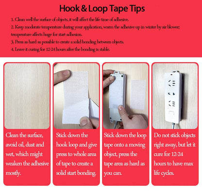 LLPT Hook and Loop Tape 2 Inch x 23 Feet Each Roll Heavy Duty Adhesive Industrial Strength Hook Loop Strip Mounting Tape Indoor and Outdoor Color Black (HTB230)
