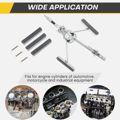 Acymner Engine Cylinder Hone Tool | 5 to 17.7cm Diameter Adjustable Deglazer with Extra 3PCS 3" Long Stones 220 Grit
