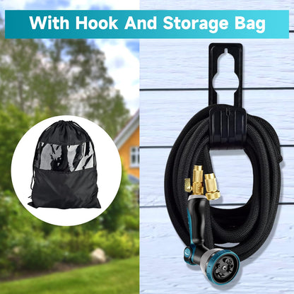 Expandable Garden Hose 50FT, Kink Free Flexible Water Hose with 10 Function Sprayer Nozzle 3-Layers Latex Yard Leak Proof, Lightweight Expending Hose with Convenient Storage