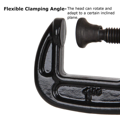 Abuff 1 Inch C-Clamp Set, 12-Pack Quality Iron C Clamps, Clamps for Woodworking, Welding and Building