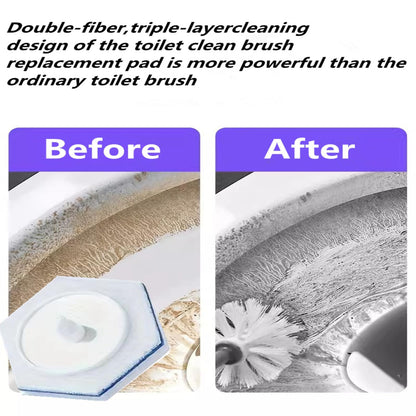 Garayma 50pcs DisposableToilet Bowl Cleaner Brush Double Layer Fibre and Sponge Toilet Brush Refills Cleaning Wand Refills