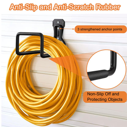 Garden Hose Holder, Metal Heavy Duty Water Hose Holder Wall Mount,Garden Hose Hanger, Durable Hose Hook Up to 150 Feet for Water Hose,Extension Cords for Outside Yard,Garage （2 Pcs