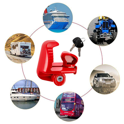 Nicunom Trailer Hitch Lock, Universal Lock Trailer Heavy Duty Coupler Locks with Keys, Red Trailer Tongue Lock for Vehicle Tow Boat RV Truck, Fits 1-7/8", 2" & 2-5/16" Couplers