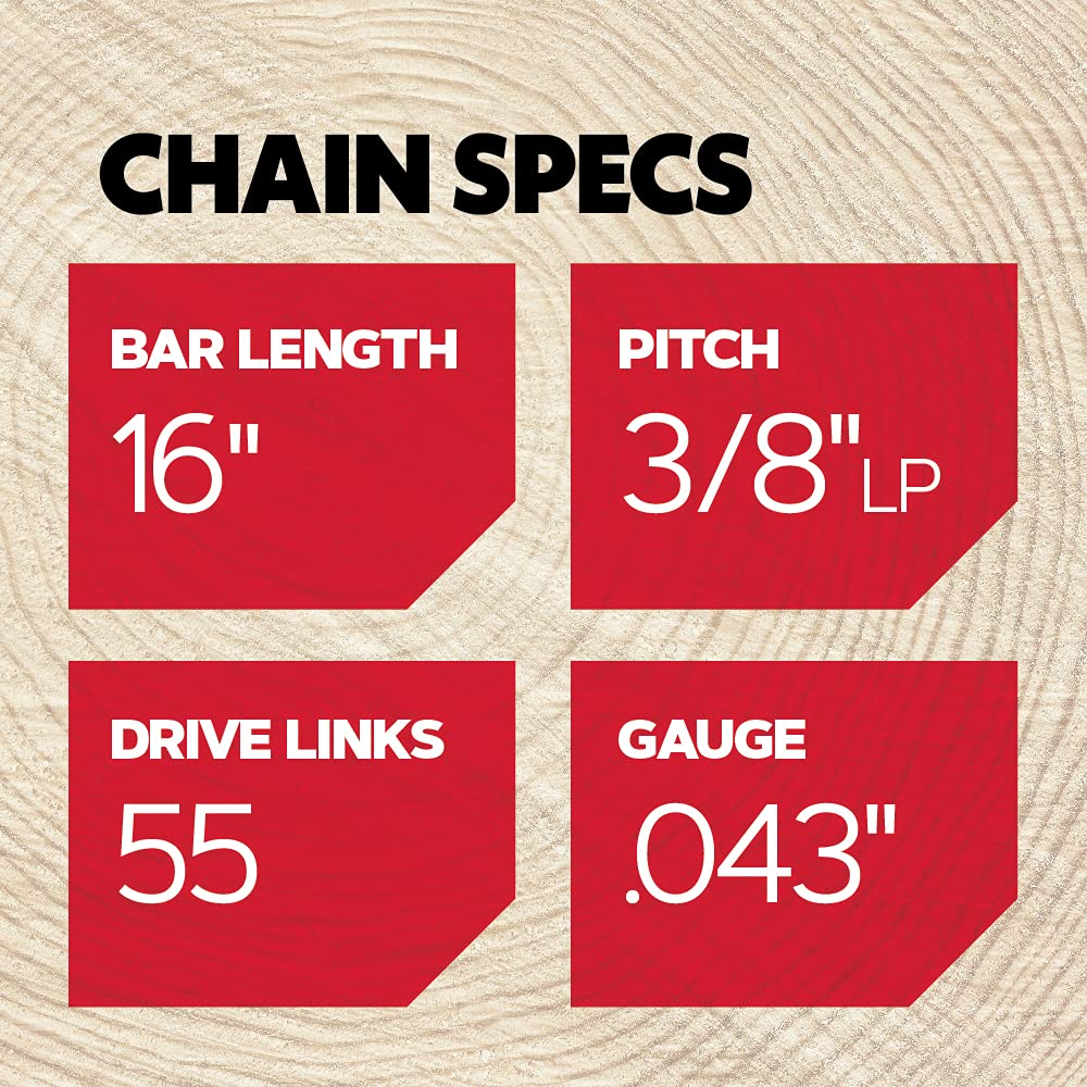 Oregon R55 AdvanceCut Chainsaw Chain for 16-Inch Bar; Fits Stihl MS 017, MS 170, MS 171, MS 180 C & More.043-Inch Gauge, 55 Drive Links