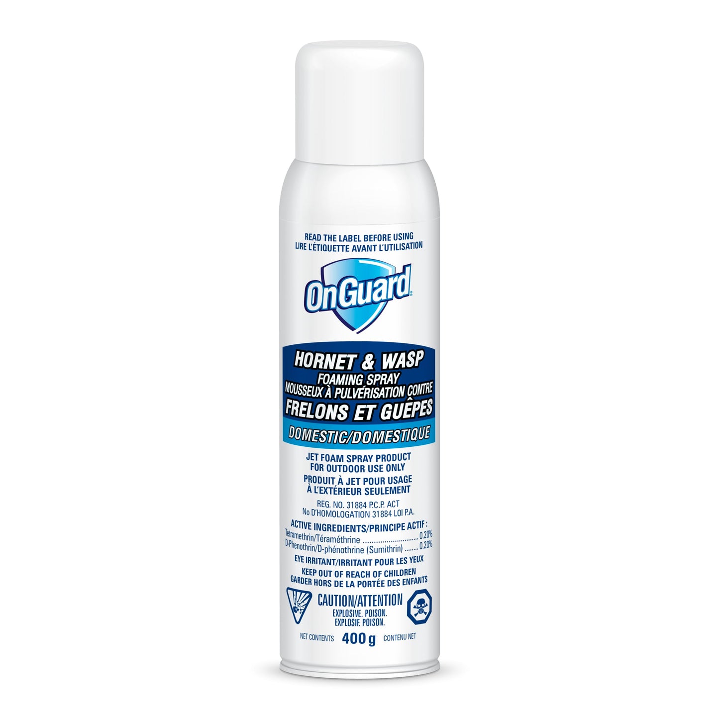OnGuard Hornet & Wasp Foaming Spray 400g | Control of Exposed Nests of Wasps, Yellowjackets, and Hornets | Ready to Use