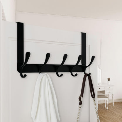 WEBI Over The Door Hooks for Hanging,Door Hanger,Over The Door Towel Rack,Over Door Coat Rack for Towels,Clothes,Bathroom,Black